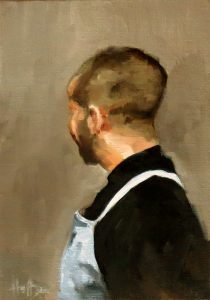 The Painter, oil on panel, 5" x 7" The Painter, oil on panel, 5" x 7"