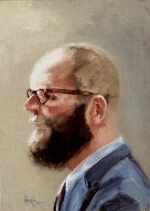 The Developer, oil on paper, 5" x 7" The Developer, oil on paper, 5" x 7"