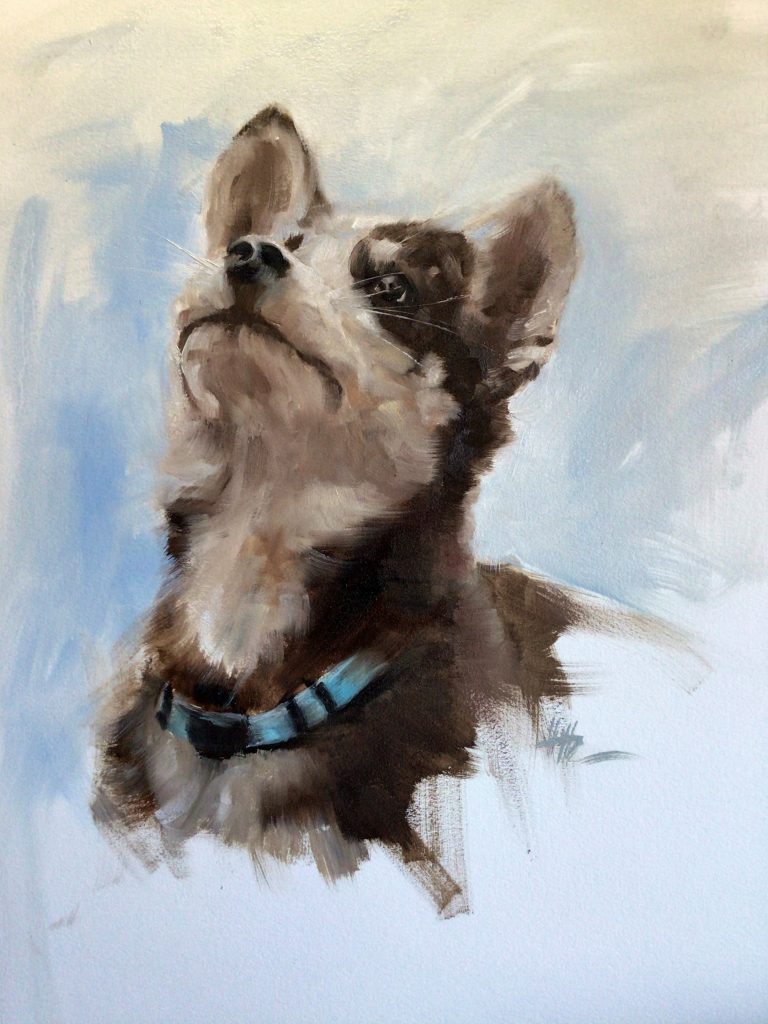 Painting of a puppy